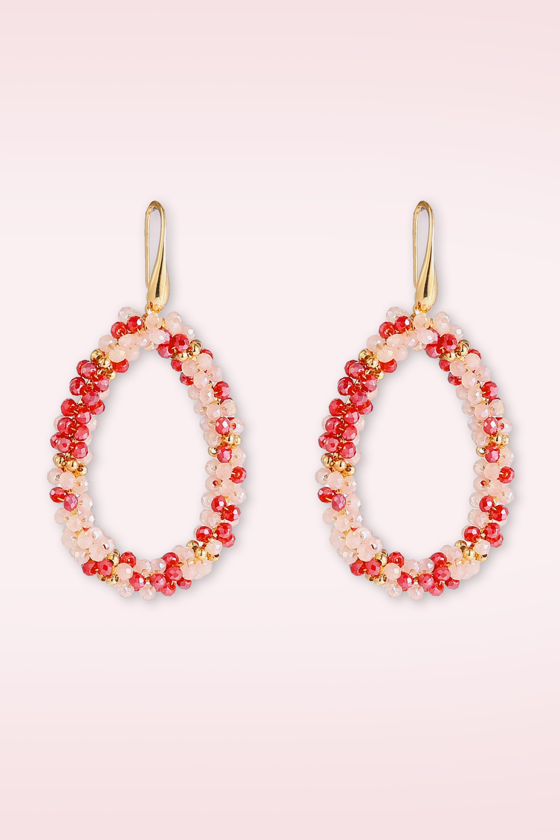 Day&Eve by Go Dutch Label - Beads Drop Dangle oorbellen in tomaat 2