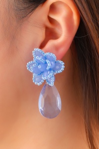 Day&Eve by Go Dutch Label - Aurora Bloom Statement oorbellen in blauw