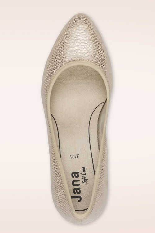 Jana Shoes - Luma Lightstep Vegan pumps in beige metallic 3