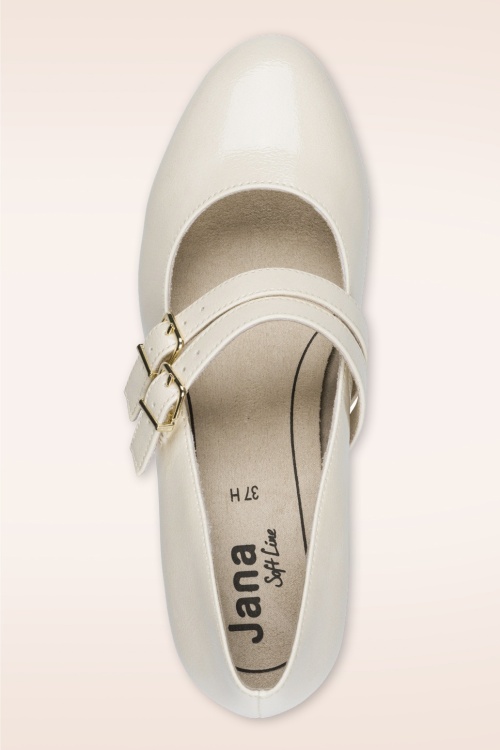 Jana Shoes - Delphine Softline Vegan lak pumps in ivoorwit 3