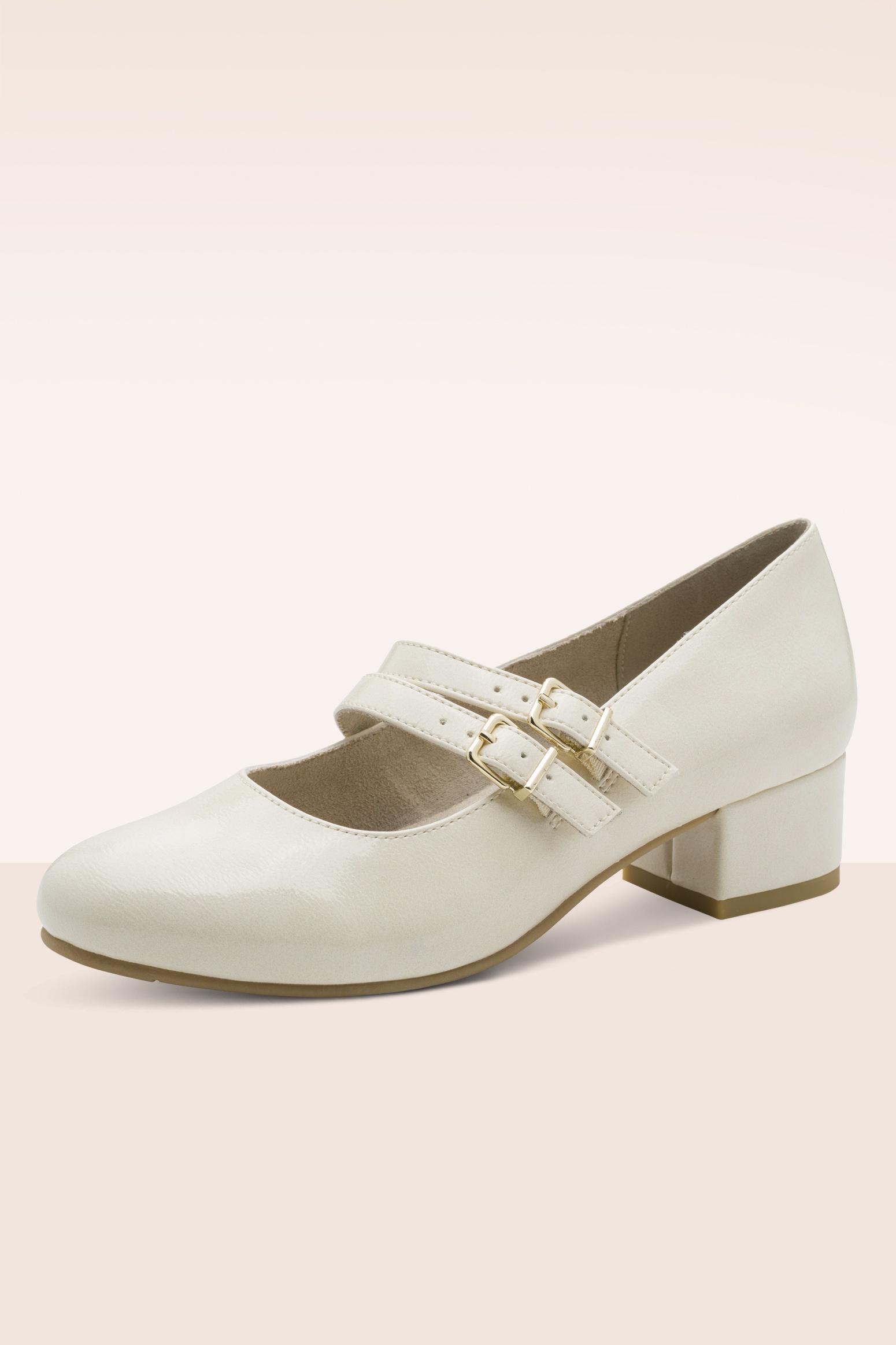 Jana Shoes - Delphine Softline Vegan lak pumps in ivoorwit 4