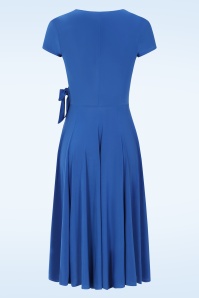 Vintage Chic for Topvintage - Topvintage exclusive ~Layla Cross Over jurk in koningsblauw 3