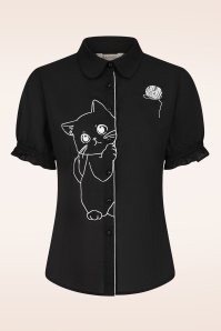 Banned Retro - Sophie blouse in zwart 2