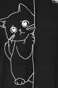 Banned Retro - Sophie blouse in zwart 3