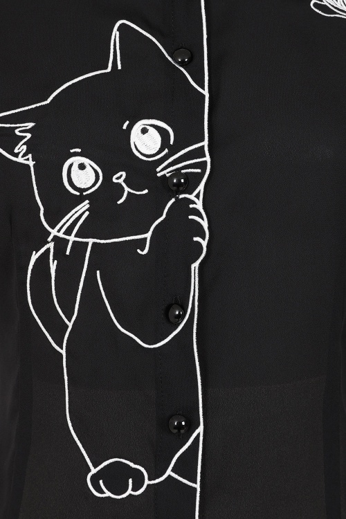 Banned Retro - Sophie blouse in zwart 3