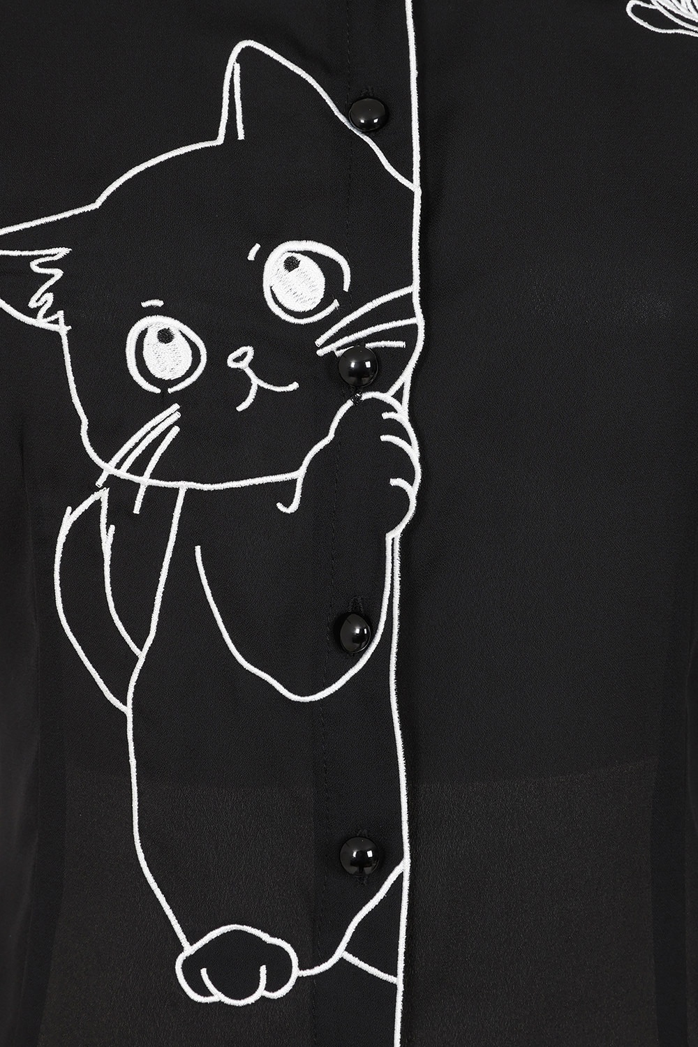 Banned Retro - Sophie blouse in zwart 3