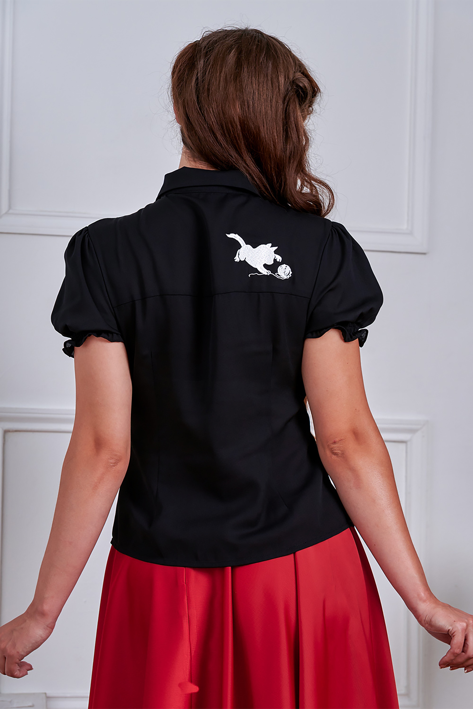 Banned Retro - Sophie blouse in zwart 6