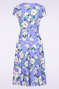 Vintage Chic for Topvintage - Topvintage exclusive ~ Esmeralda Floral swing jurk in paars 3