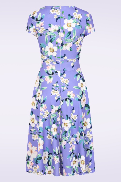 Vintage Chic for Topvintage - Topvintage exclusive ~ Esmeralda Floral swing jurk in paars 3