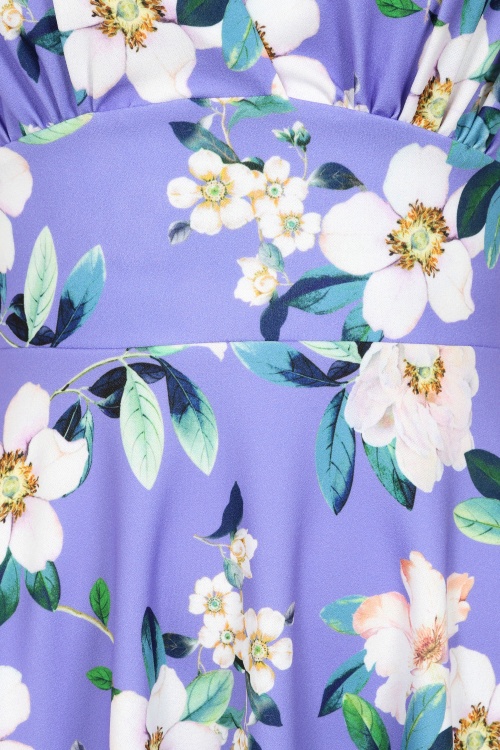 Vintage Chic for Topvintage - Topvintage exclusive ~ Esmeralda Floral swing jurk in paars 2