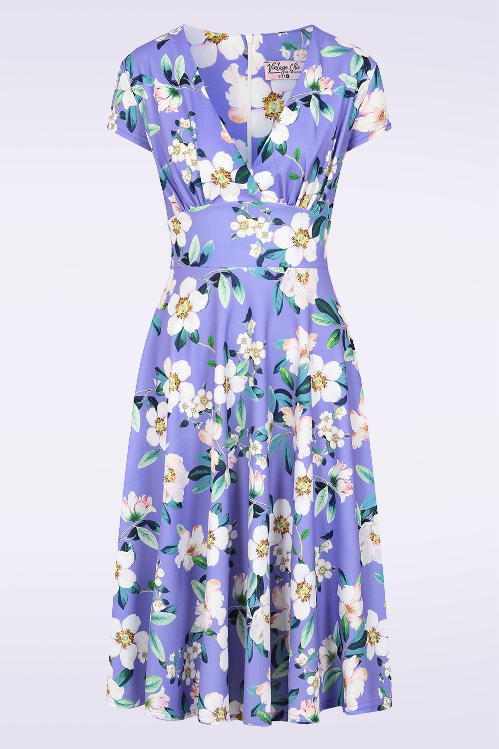 Vintage Chic for Topvintage - Topvintage exclusive ~ Esmeralda Floral swing jurk in paars