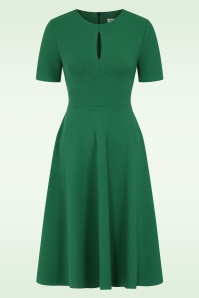 Vintage Chic for Topvintage - Topvintage exclusive ~ Solange swing jurk in smaragdgroen