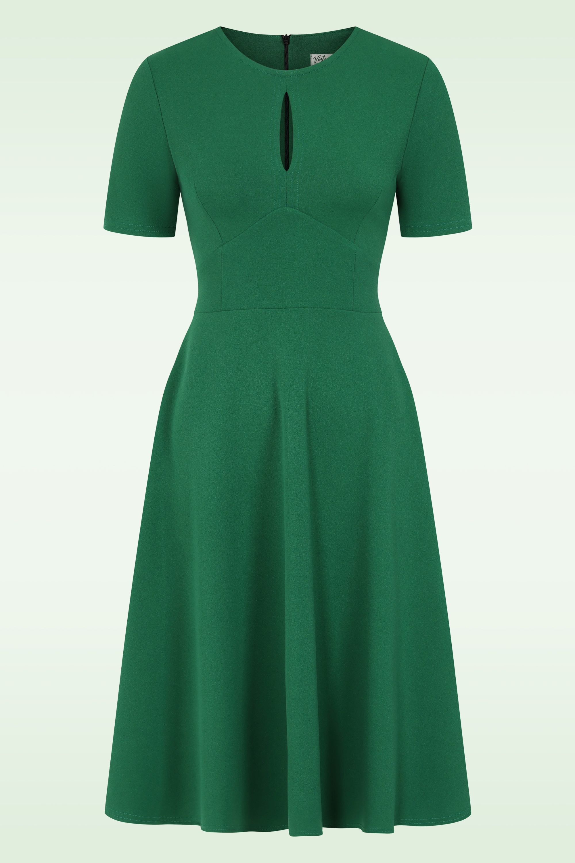 Vintage Chic for Topvintage - Topvintage exclusive ~ Solange swing jurk in smaragdgroen