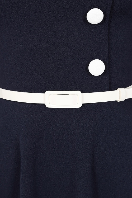 Vintage Chic for Topvintage - Topvintage exclusive ~ Betty swing jurk in navy 2