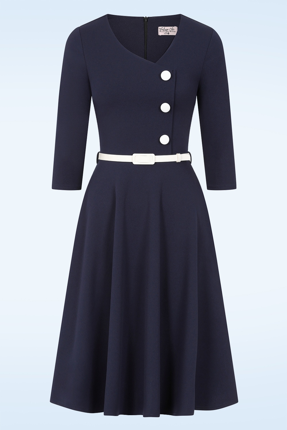 Vintage Chic for Topvintage - Topvintage exclusive ~ Betty swing jurk in navy