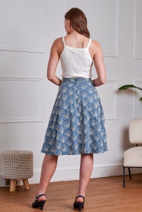 Banned Retro - Annie Sea Shell swing rok in blauw 3