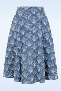 Banned Retro - Annie Sea Shell swing rok in blauw 2