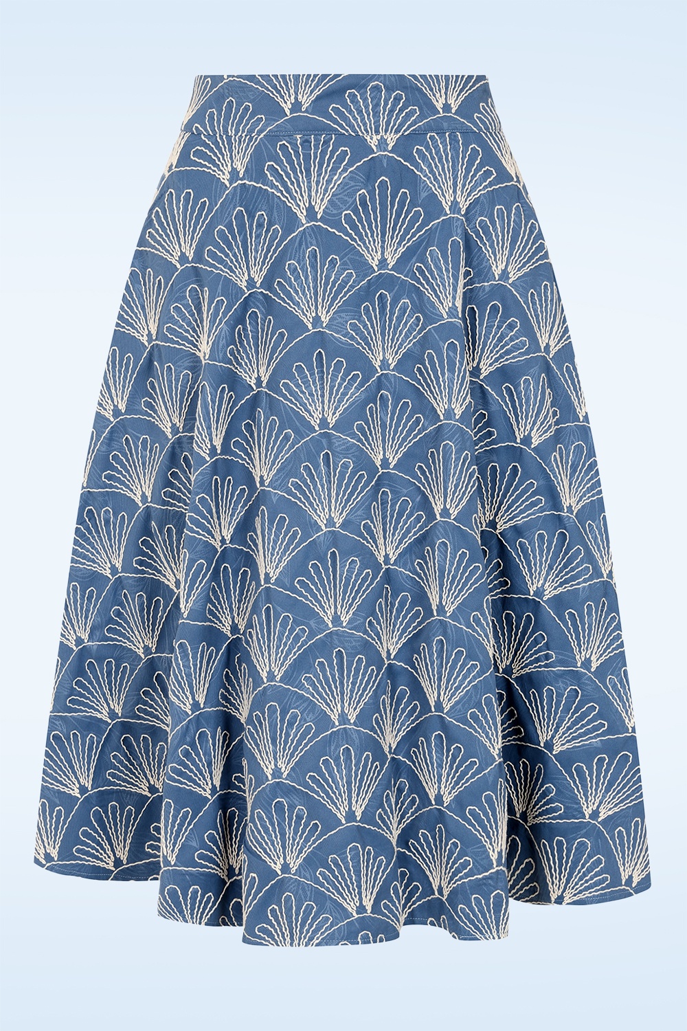 Banned Retro - Annie Sea Shell swing rok in blauw 2