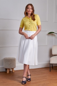 Banned Retro - Legacy swing rok in gebroken wit