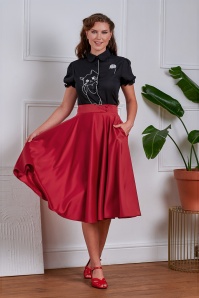 Banned Retro - Legacy swing rok in rood