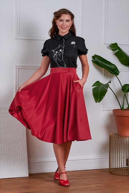 Banned Retro - Legacy swing rok in rood