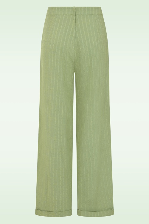 Banned Retro - Bonnie Rope pantalon in groen 4