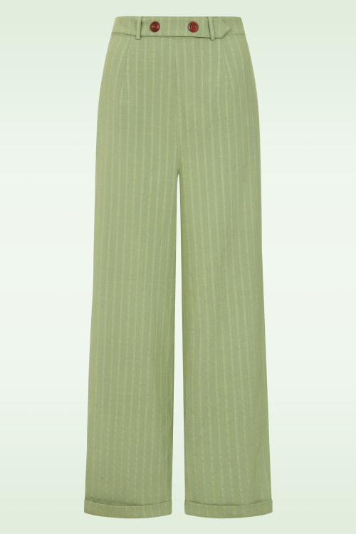 Banned Retro - Bonnie Rope pantalon in groen 3