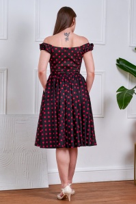 Banned Retro - Marilyn spot jurk in zwart 2