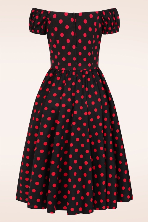 Banned Retro - Marilyn spot jurk in zwart 5