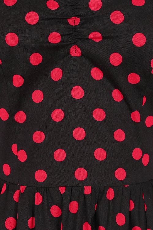 Banned Retro - Marilyn spot jurk in zwart 4