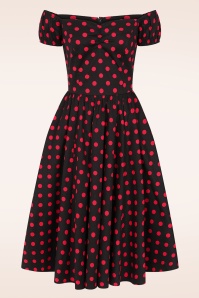 Banned Retro - Marilyn spot jurk in zwart 3