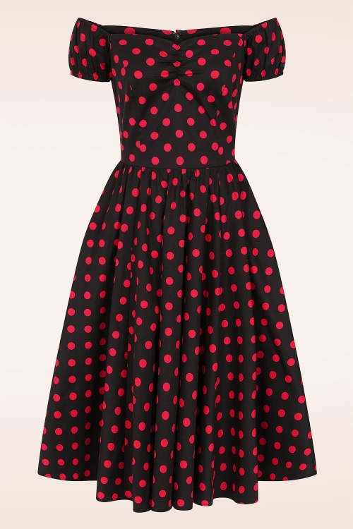 Banned Retro - Marilyn spot jurk in zwart 3