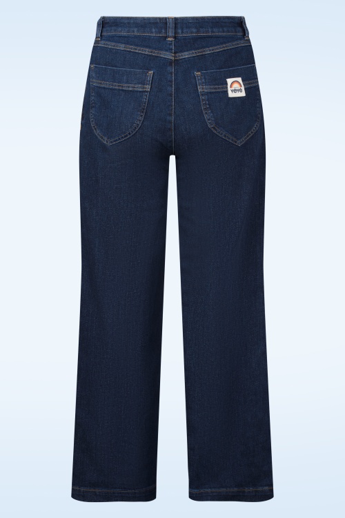 Mademoiselle YéYé - Rebel Rise jeans in retro blauw 3