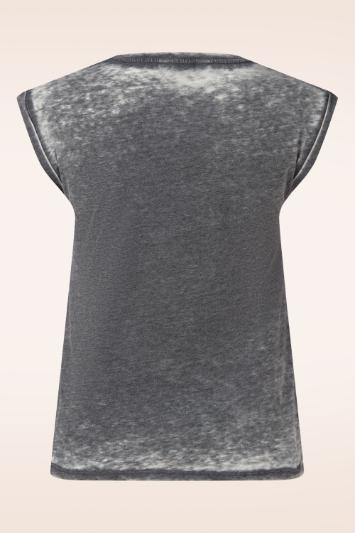 Queen Kerosin - Live Fast T-shirt in antraciet  3