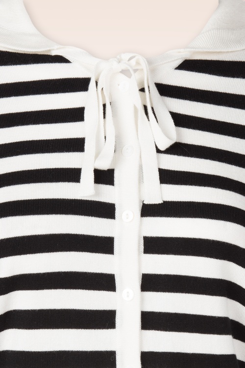 Hearts & Roses - The Monroe Classic Stripe vest in zwart en wit 2