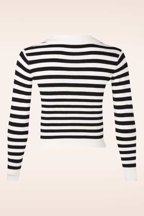 Hearts & Roses - The Monroe Classic Stripe vest in zwart en wit 3