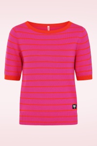 Blutsgeschwister - Pretty Preppy gebreide trui in Pink Picnic Parade Stripe 2