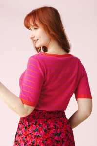 Blutsgeschwister - Pretty Preppy gebreide trui in Pink Picnic Parade Stripe 4