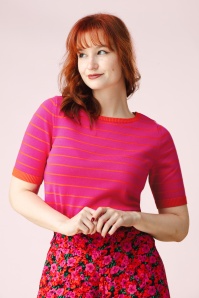 Blutsgeschwister - Pretty Preppy gebreide trui in Pink Picnic Parade Stripe