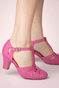 Lola Ramona ♥ Topvintage - Ava Cotton Candy Step pumps in fuchsia