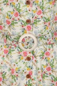 Banned Retro - Kate Bloom swing jurk in crème en multi 3