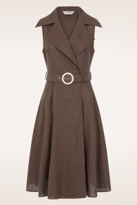 Banned Retro - Derby Belle wikkeljurk in bruin 2