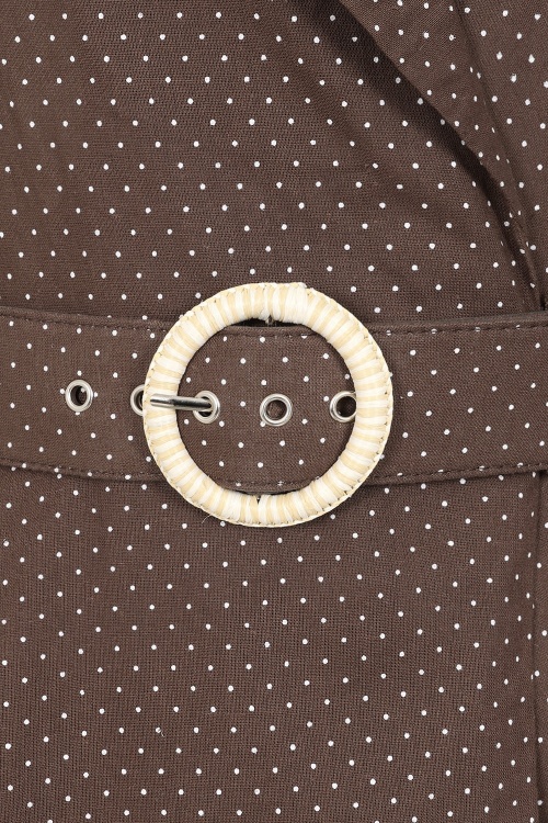 Banned Retro - Derby Belle wikkeljurk in bruin 3
