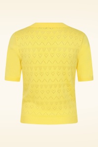 Banned Retro - Heart Waves cardigan in geel 5