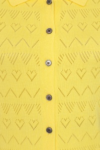 Banned Retro - Heart Waves cardigan in geel 3