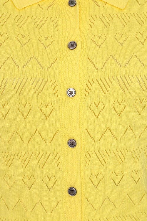 Banned Retro - Heart Waves cardigan in geel 3