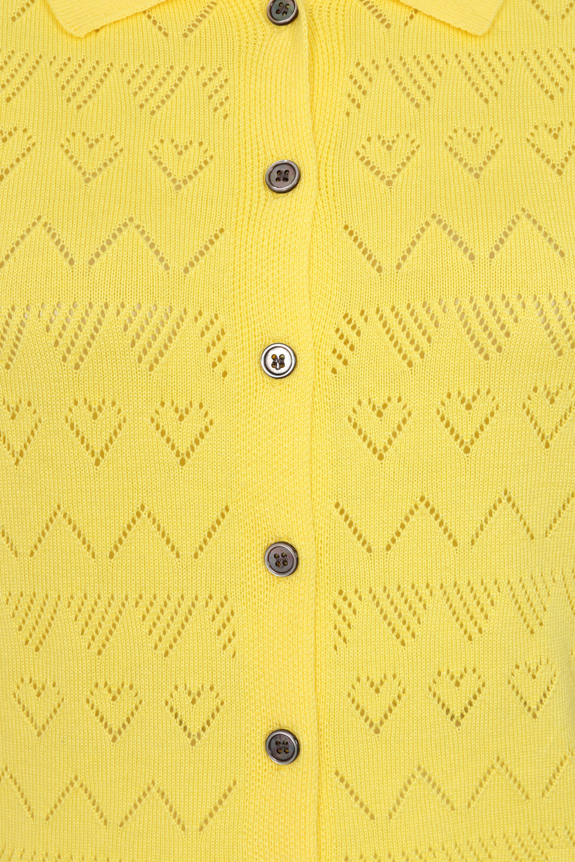 Banned Retro - Heart Waves cardigan in geel 3