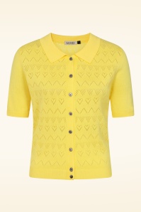 Banned Retro - Heart Waves cardigan in geel 2