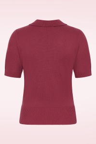 Banned Retro - Rosanna gebreide top van katoen in bordeauxrood 5