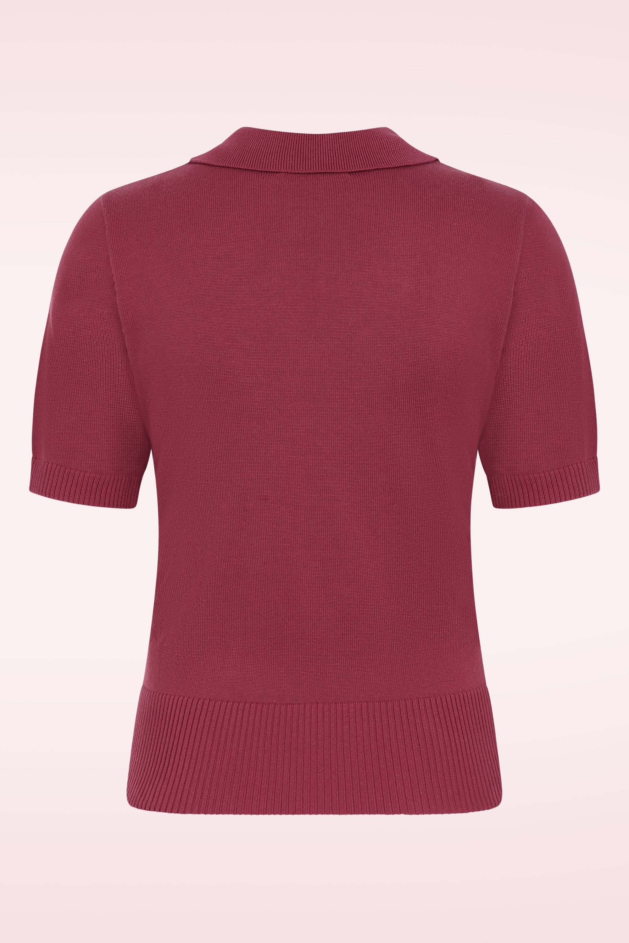Banned Retro - Rosanna gebreide top van katoen in bordeauxrood 5